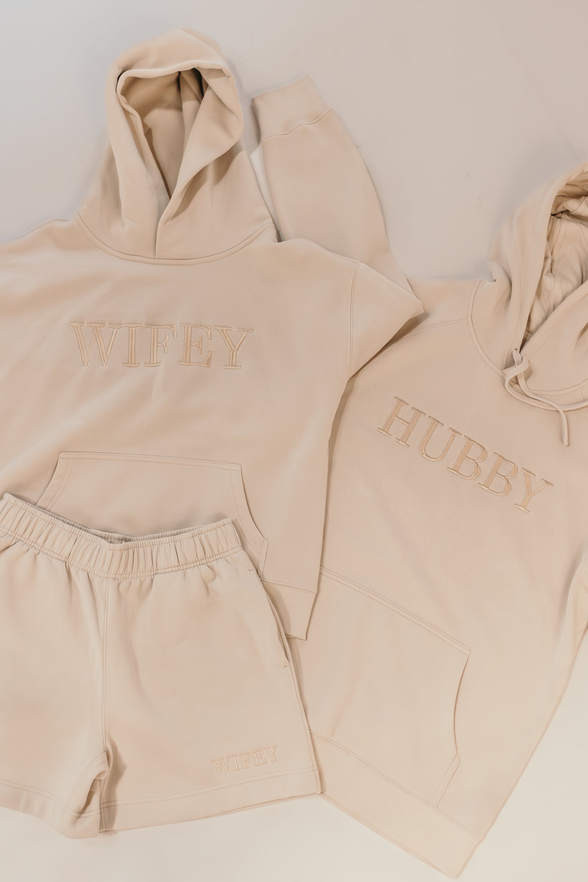 Matching couple hoodie hubby and wifey set bridal loungewear