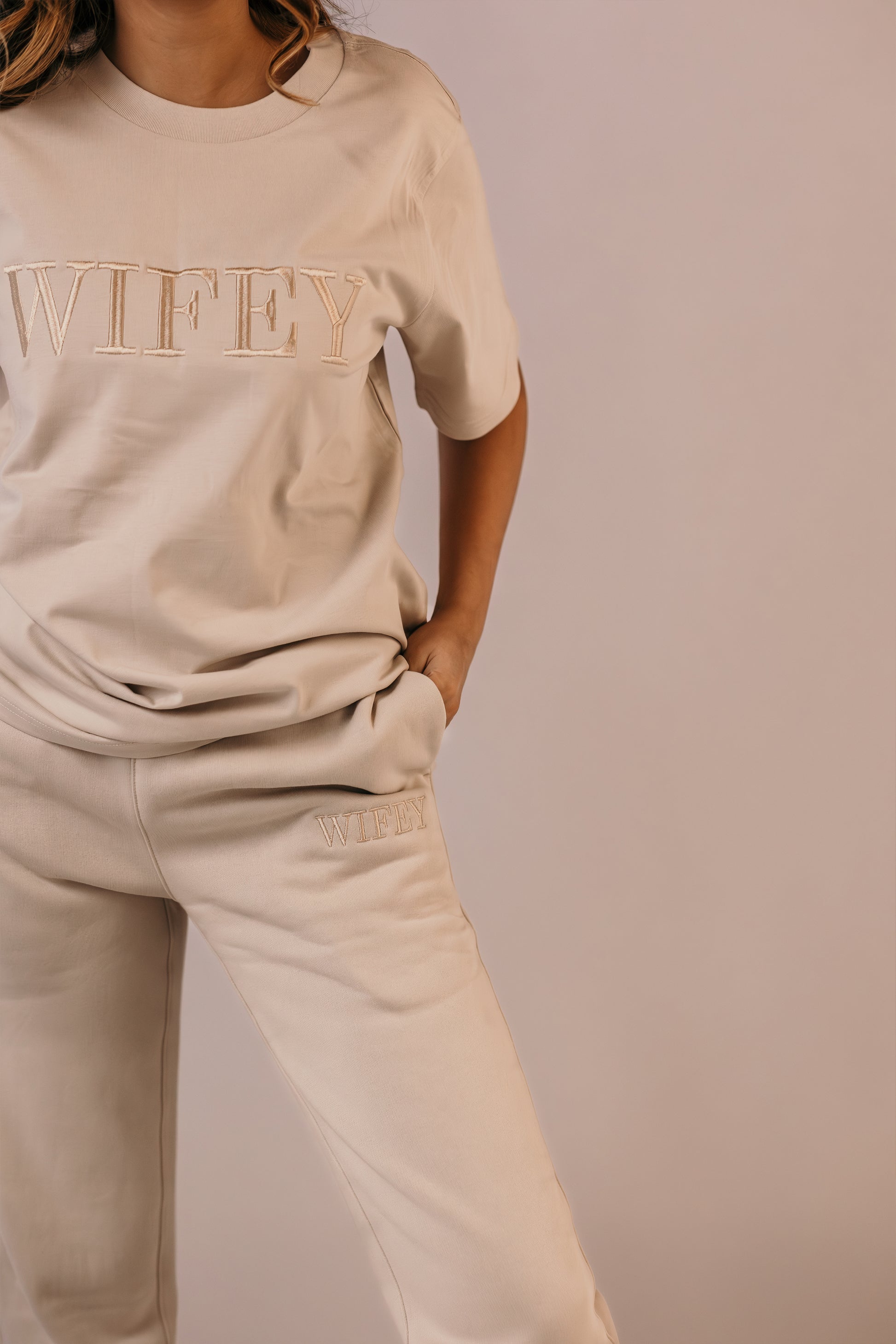 Wifey t-shirt relaxed fit bridal loungewear outfit
