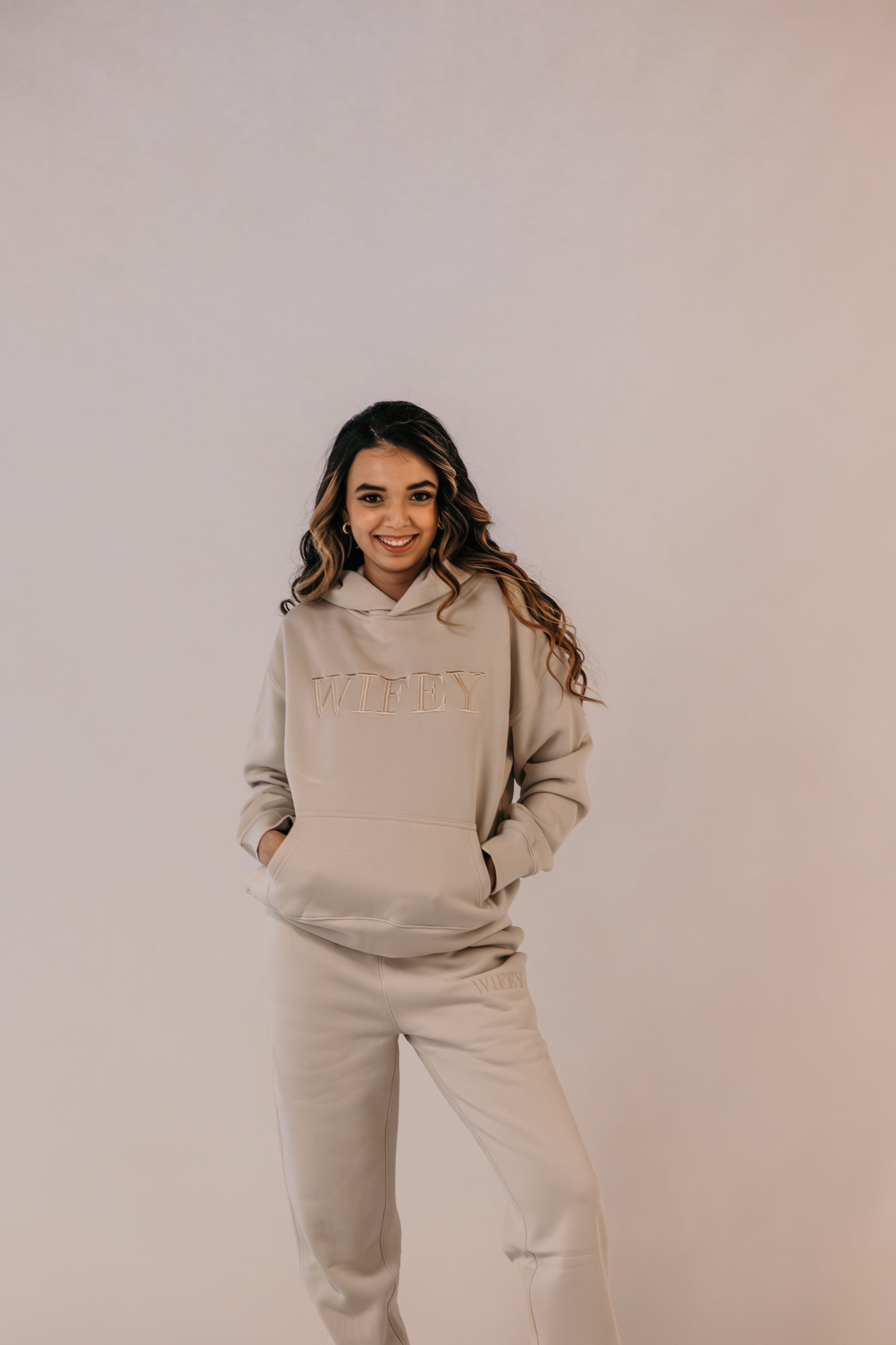 Bridal hoodie in bone colour relaxed fit luxury loungewear Australia