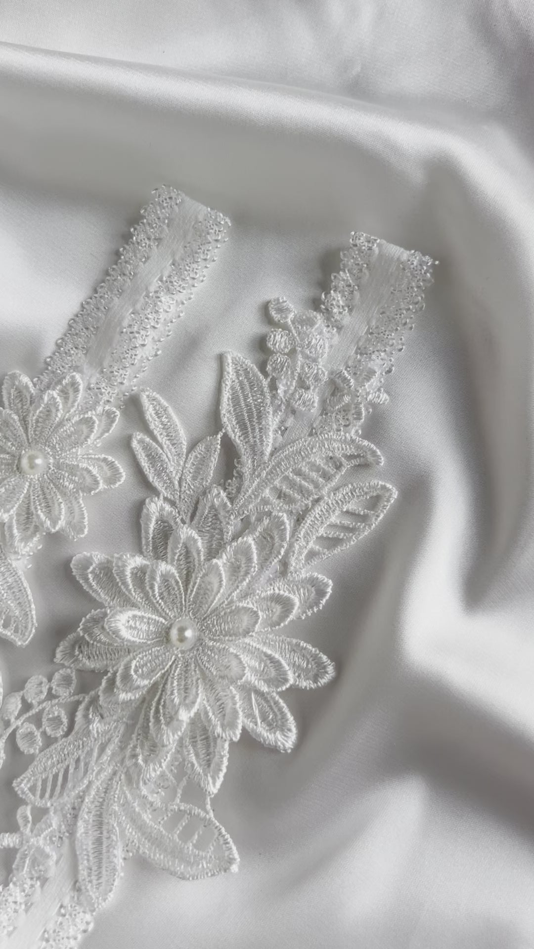 Bridal lace garter set showcasing elegant fit and refined wedding accessory design.